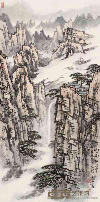 宋文治  山高松翠 立轴 68×34cm